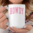 Preppy Cowgirl Varsity Pink Howdy Western Girls Coffee Mug Personalized Gifts