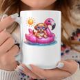 Puppy Dog Pink Flamingo Summer Vibes Beach Lover Cute Girls Coffee Mug Unique Gifts