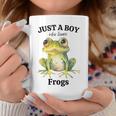 Solo Un Niño Que Ama Las Ranas Para Los Niños Que Aman Los Anfibios Taza de café Regalos divertidos