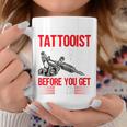 Tienda De Tatuajes Tatuaje Artista Diseño Para Tatuador Manga Raglan Taza de café Regalos divertidos