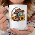 Western Cowboy Boots Hat Rope Sunflower Rodeo Women Coffee Mug Personalized Gifts