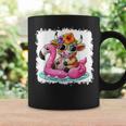 Beach Vibes Sweet Summer Cute Highland Cow Flamingo Float Coffee Mug Gifts ideas