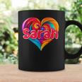 Con Scritta I Heart Love Sarah E Nome Colorato Tazze Ideas de regalos