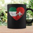Corazón Banderas Suizas Italianas Italia Suiza Raícesintage Taza de café Ideas de regalos