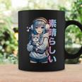 Cute Anime Girl With A Cat For Cat Lover Kawaii Otaku Manga Coffee Mug Gifts ideas