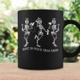 Dancing Skeleton Peace Dead Ends Hairstylist Halloween Coffee Mug Gifts ideas