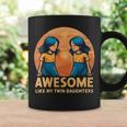 Donna Awesome Like Mytwin Daughters Fathers Day Padre Retro Con Collo A Tazze Ideas de regalos