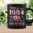 Donna Made In 1984 Floral 40Th Birthday 40 Years Of Perfection Con Collo A Tazze Ideas de regalos