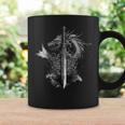 Dragón Espada Rosas Tatuaje Estilo Arte Medieval Fantasía Oscura Taza de café Ideas de regalos