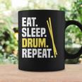 Eat Sleep Drum Repeat Tamburi Batteria Batterista Tazze Ideas de regalos