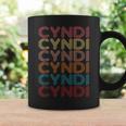 First Name Cyndi Girl Boy Retro My Personalized Groovy 80'S Coffee Mug Gifts ideas