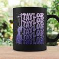 Girl Retro Taylor First Name Personalized Groovy 80'S Purple Coffee Mug Gifts ideas