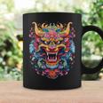 Grafica Artistica Colorata Con Faccia Di Drago Anime Tazze Ideas de regalos