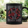 Heavy Metal Never Dies Rock Skull Metalhead Tazze Ideas de regalos