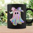 Holo Coquette Bow Cute Ghost Halloween Spooky Season Coffee Mug Gifts ideas