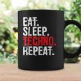 Maglia Techno Di Yoodza Eat Sleep Techno Repeat Tazze Ideas de regalos