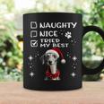 Niedlicher Whippet-Hund Weihnachten Naughty Nice Tried My Best Tassen Geschenkideen