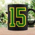 Número 15 Sporterde Amarillo Número 15 Taza de café Ideas de regalos