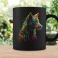 Opera D'arte Poligonale Geometrica Lupo Lupo Colorato Animale Tazze Ideas de regalos