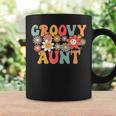 Retro Groovy Aunt 1St Birthday Auntie Matching Family Hippie Coffee Mug Gifts ideas