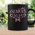 Retro Senior 25 Class Of 2025 Graduation Coquette Pink Bow Coffee Mug Gifts ideas