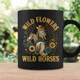 Retro Southern Sunset Cowgirl Wild Flowers Wild Horses Coffee Mug Gifts ideas