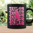 Retro Taylor First Name Personalized 80'S Pink Girl Coffee Mug Gifts ideas