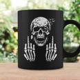 Skull Skeleton Middle Finger Adult Humour F You Tassen Geschenkideen