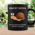 With Snail Gerda Gehe Ich Heute Wieder Wieder Jogging Tassen Geschenkideen