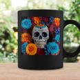 Tête De Mort Mexicaine Dia De Muertos Jour Des Morts Floral Tasse Idées cadeaux