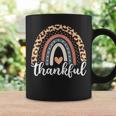 Thankful Thanksgiving Rainbow Leopard Print 2024 Girls Coffee Mug Gifts ideas