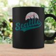Vintage Seattle Skyline Retro Gameday Baseball Coffee Mug Gifts ideas