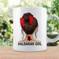 Albanian Girl Albania Flag Messy Bun Tassen Geschenkideen