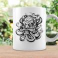 Máscara Japonesa Oni Mitología Japón Tatuaje Arte Dibujo Taza de café Ideas de regalos