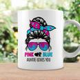 Messy Bun Pink Or Blue Auntie Loves You Gender Reveal Coffee Mug Gifts ideas