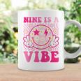 Nine Is A Vibe 9Th Birthday Groovy 9 Years Old Smile Face Coffee Mug Gifts ideas