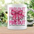 Pink Out For Breast Cancer Awareness Football Coquette Bow Coffee Mug Gifts ideas