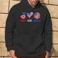 4Th Of July Peace Love America Us Flag Fourth Of July Hoodie Lifestyle
