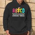 Abcd Learning Rocks Lightning Students Black Back To School Hoodie Lifestyle