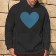 Blaues Herz Simples Minimalistisch Süßes Heart Kapuzenpullover Lebensstil