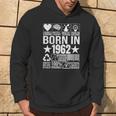 Born In 1962 Contenuto Etichetta Di Avviso Codice A Barre Compleanno Felpa con cappuccio Estilo de vida