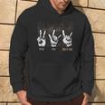Camicie Da Band Peace Love Rock And Roll Guitar Hippie Felpa con cappuccio Estilo de vida