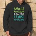 Donna Amo La Montagna Il Mio Cane E Forse 3 PersoneRegalo Con Collo A Felpa con cappuccio Estilo de vida