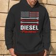 Donna Diesel Mechanic Powered Patriotic American Flag Con Collo A Felpa con cappuccio Estilo de vida