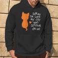 Donna Distratto Dal Mio Gatto Carino Che Dice Kitty Con Collo A Felpa con cappuccio Estilo de vida