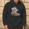 Donna Divertente Faro Casa Luce Con Nuvole Ocean Shore Con Collo A Felpa con cappuccio Estilo de vida