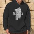 Donna Souvenir Sardegna Con Mappa E Città Sarde Con Collo A Felpa con cappuccio Estilo de vida