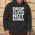 Drop Cliffs Not Bombs Sci Snowboard Mtb Anti-Guerra Pace Felpa con cappuccio Estilo de vida