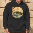 Fuji Kanji Japón Antiguo Barco Y Montaña Japonés Arte Sudadera Estilo de vida