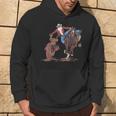 Cowboy Santa Bulldogging Christmas Western Cowboy Xmas Hoodie Lifestyle